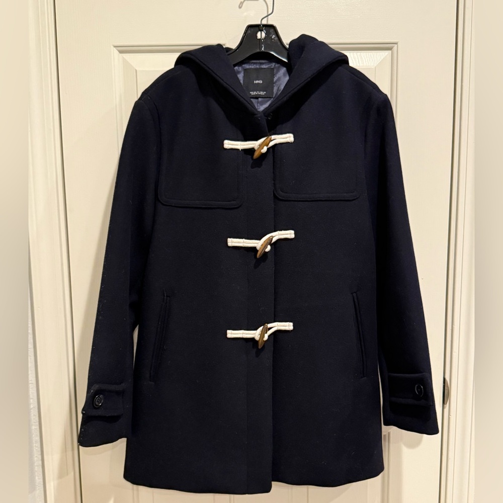 Mango Dark Blue Coat with Hood and Toggles